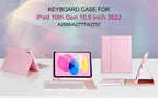 Funda con teclado para iPad de 10. a generación 2022, 10,9 pulgadas, funda con teclado Bluetooth desmontable para iPad 11 11 pulgadas A16 2025 con portalápices