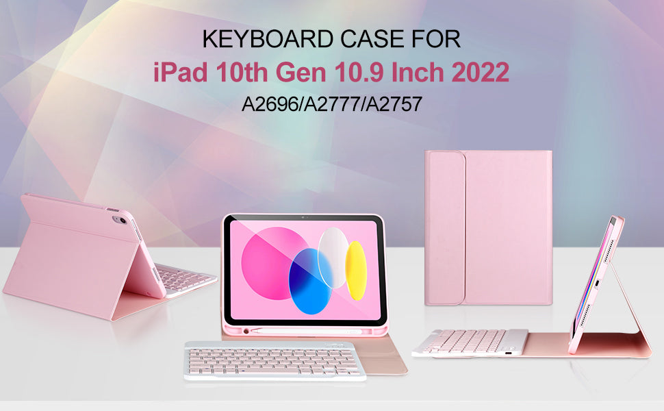 Funda con teclado para iPad de 10. a generación 2022, 10,9 pulgadas, funda con teclado Bluetooth desmontable para iPad 11 11 pulgadas A16 2025 con portalápices