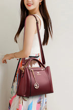 Bolso de mano de lujo para mujer, bandolera de hombro de cuero suave de 3 capas, de gran capacidad, para compras