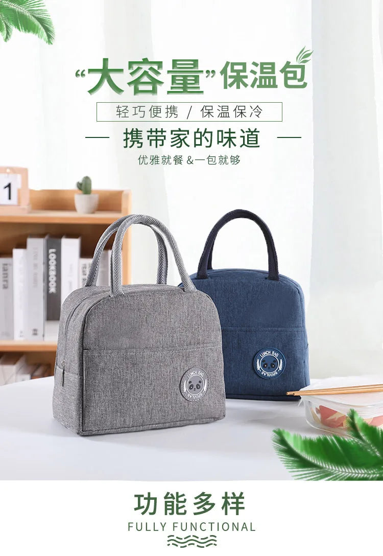 Fiambrera más fresca con patrón funcional, bolsa de almuerzo de lona con aislamiento portátil, bolsas térmicas para comida, Picnic, bolsas de almuerzo para mujeres y niños
