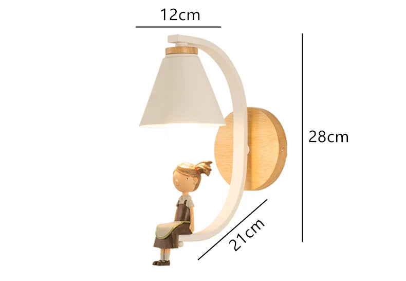 Lámpara de pared de madera moderna, modelo creativo de resina, lámparas de pared para sala de estar, dormitorio, habitación de niños, accesorios de iluminación nórdicos para decoración del hogar