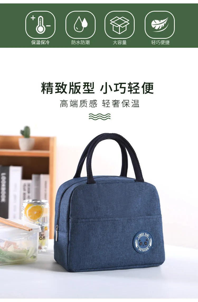 Fiambrera más fresca con patrón funcional, bolsa de almuerzo de lona con aislamiento portátil, bolsas térmicas para comida, Picnic, bolsas de almuerzo para mujeres y niños