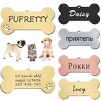Etiqueta de identificación de mascota, llavero grabado gratis personalizado para gato, cachorro, perro, llavero colgante, pata de hueso, accesorios para mascotas