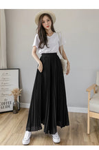 Pantalones De pierna ancha De cintura alta De gasa para Mujer, Pantalones sueltos plisados, moda coreana informal, ropa cómoda, elegante