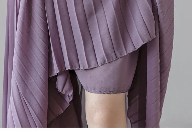 Pantalones De pierna ancha De cintura alta De gasa para Mujer, Pantalones sueltos plisados, moda coreana informal, ropa cómoda, elegante