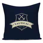 Funda de cojín con estampado de brújula azul marino, diseño de ancla, funda de almohada decorativa para sofá cama, Cojines Almofadas