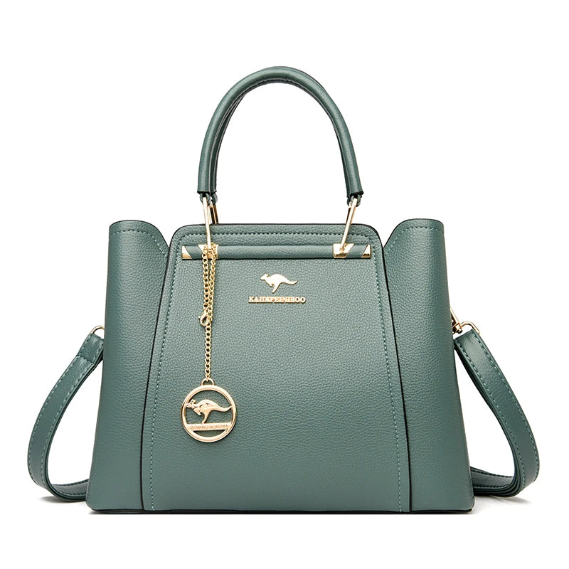 Bolso de mano de lujo para mujer, bandolera de hombro de cuero suave de 3 capas, de gran capacidad, para compras