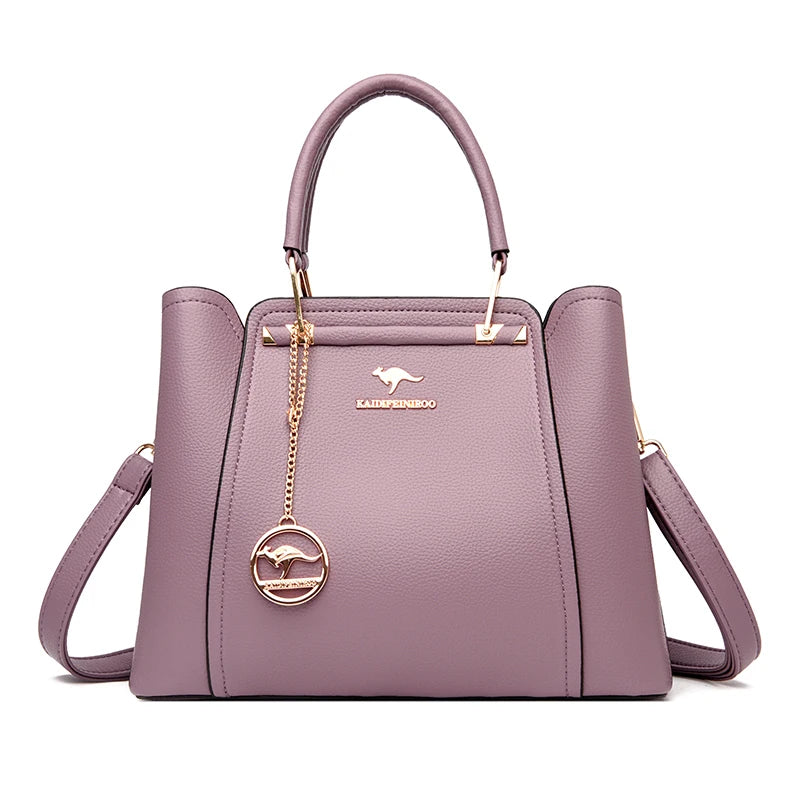 Bolso de mano de lujo para mujer, bandolera de hombro de cuero suave de 3 capas, de gran capacidad, para compras