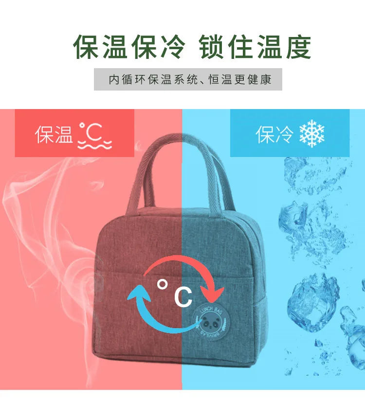 Fiambrera más fresca con patrón funcional, bolsa de almuerzo de lona con aislamiento portátil, bolsas térmicas para comida, Picnic, bolsas de almuerzo para mujeres y niños