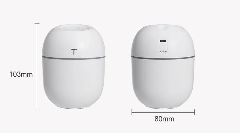 Mini humidificador de aire portátil, difusor ultrasónico de aceites esenciales, fabricante de niebla USB, humidificadores de aromaterapia para el hogar, 220ML, nuevo