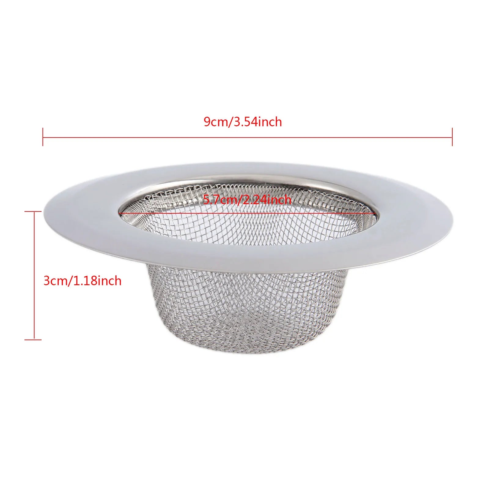 Colador de acero inoxidable para fregadero de cocina, cubierta de drenaje de 9CM, filtro de malla para ducha de baño, 1 unidad