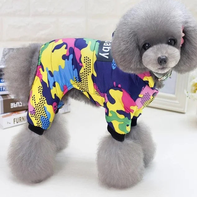 Ropa para perros, abrigo cálido de invierno a prueba de viento para perros, ropa gruesa para mascotas, disfraz, mono, sudaderas con capucha, chaqueta, suministros para mascotas perros