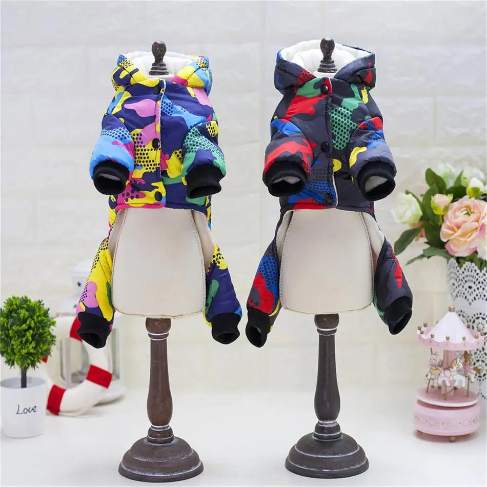Ropa para perros, abrigo cálido de invierno a prueba de viento para perros, ropa gruesa para mascotas, disfraz, mono, sudaderas con capucha, chaqueta, suministros para mascotas perros