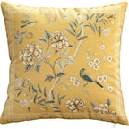 Funda de cojín decorativa con diseño de pájaros y flores, cuadrada estándar, para sofá cama, estampado a una cara, 18x18 pulgadas, beige chino