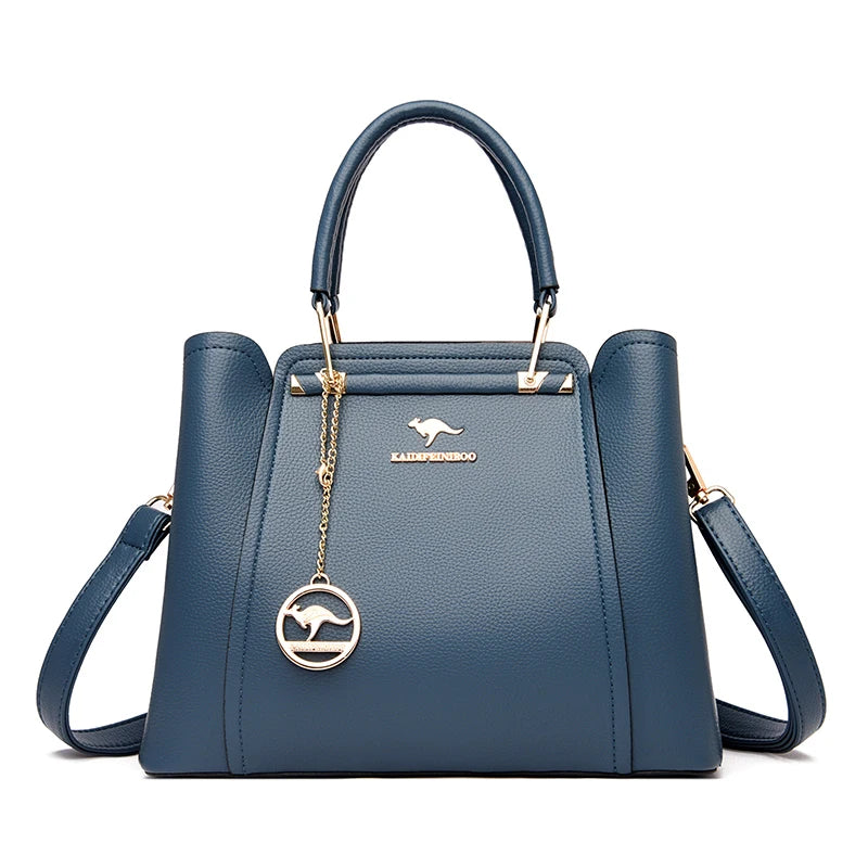 Bolso de mano de lujo para mujer, bandolera de hombro de cuero suave de 3 capas, de gran capacidad, para compras