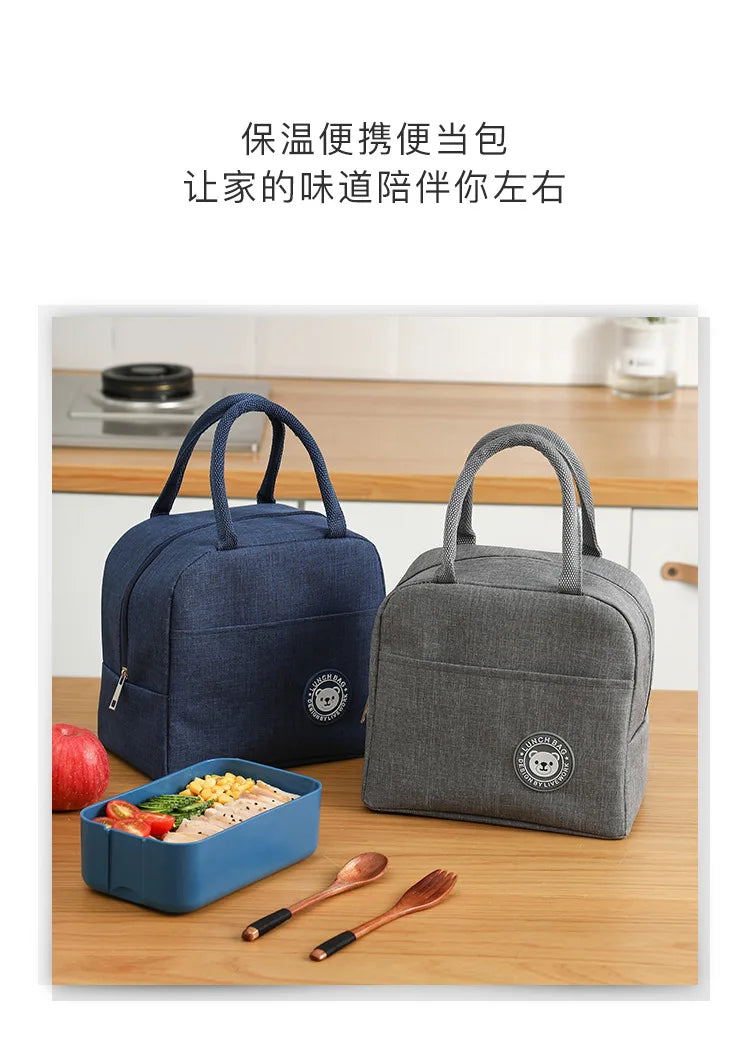 Fiambrera más fresca con patrón funcional, bolsa de almuerzo de lona con aislamiento portátil, bolsas térmicas para comida, Picnic, bolsas de almuerzo para mujeres y niños