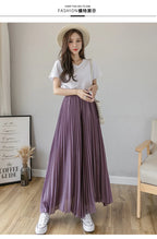 Pantalones De pierna ancha De cintura alta De gasa para Mujer, Pantalones sueltos plisados, moda coreana informal, ropa cómoda, elegante