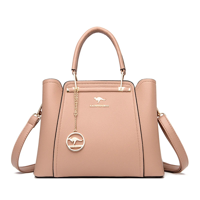 Bolso de mano de lujo para mujer, bandolera de hombro de cuero suave de 3 capas, de gran capacidad, para compras