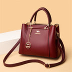 Bolso de mano de lujo para mujer, bandolera de hombro de cuero suave de 3 capas, de gran capacidad, para compras
