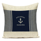 Funda de cojín con estampado de brújula azul marino, diseño de ancla, funda de almohada decorativa para sofá cama, Cojines Almofadas