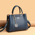 Bolso de mano de lujo para mujer, bandolera de hombro de cuero suave de 3 capas, de gran capacidad, para compras