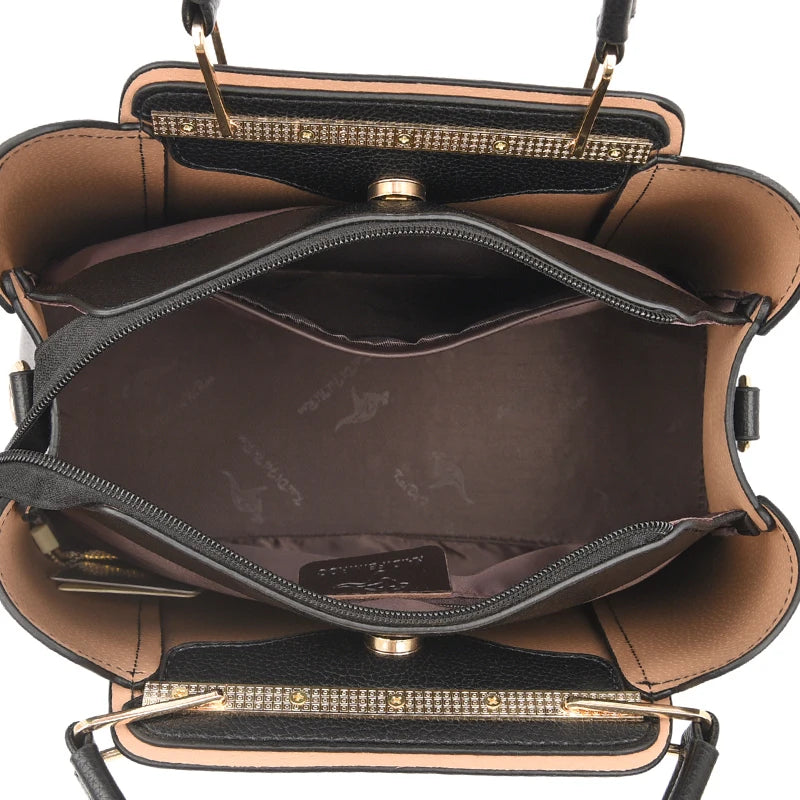 Bolso de mano de lujo para mujer, bandolera de hombro de cuero suave de 3 capas, de gran capacidad, para compras
