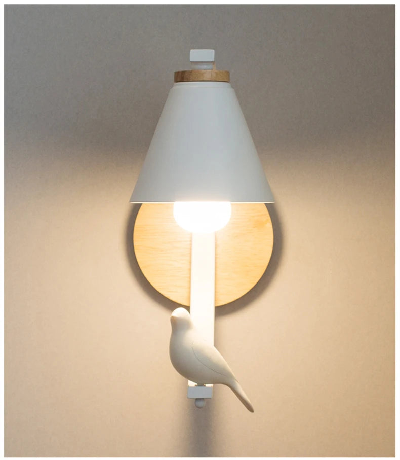 Lámpara de pared de madera moderna, modelo creativo de resina, lámparas de pared para sala de estar, dormitorio, habitación de niños, accesorios de iluminación nórdicos para decoración del hogar