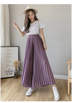 Pantalones De pierna ancha De cintura alta De gasa para Mujer, Pantalones sueltos plisados, moda coreana informal, ropa cómoda, elegante