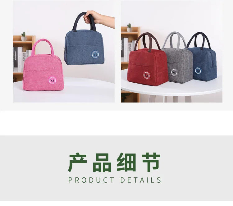 Fiambrera más fresca con patrón funcional, bolsa de almuerzo de lona con aislamiento portátil, bolsas térmicas para comida, Picnic, bolsas de almuerzo para mujeres y niños