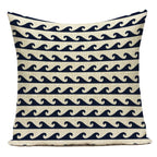 Funda de cojín con estampado de brújula azul marino, diseño de ancla, funda de almohada decorativa para sofá cama, Cojines Almofadas