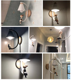 Lámpara de pared de madera moderna, modelo creativo de resina, lámparas de pared para sala de estar, dormitorio, habitación de niños, accesorios de iluminación nórdicos para decoración del hogar