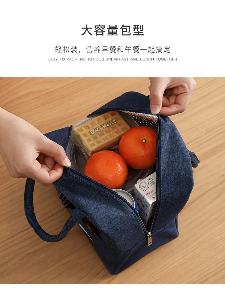 Fiambrera más fresca con patrón funcional, bolsa de almuerzo de lona con aislamiento portátil, bolsas térmicas para comida, Picnic, bolsas de almuerzo para mujeres y niños