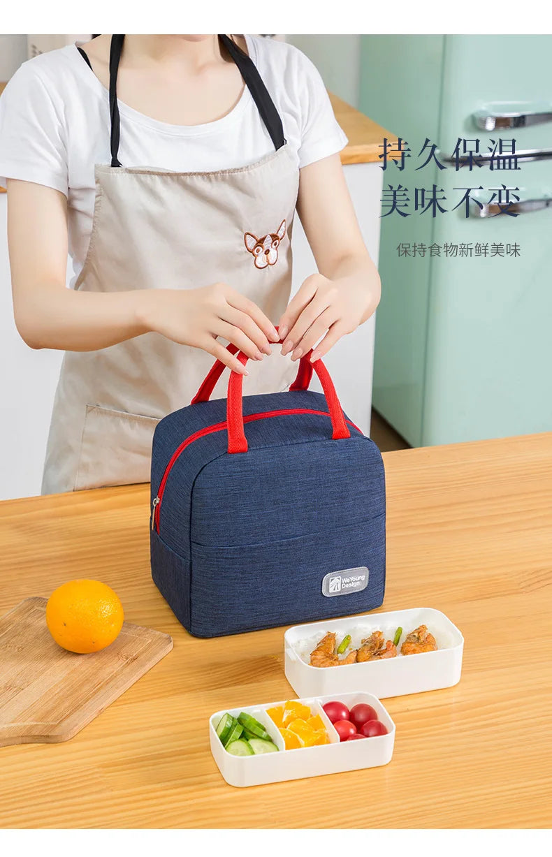 Fiambrera más fresca con patrón funcional, bolsa de almuerzo de lona con aislamiento portátil, bolsas térmicas para comida, Picnic, bolsas de almuerzo para mujeres y niños