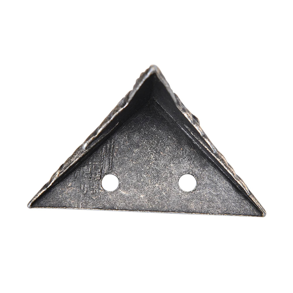 Protector de esquina antiguo de 4 piezas, caja de cofre de joyería de bronce, caja de madera decorativa para pies, pata de Metal, soporte de esquina, Hardware