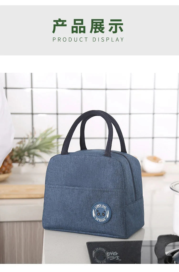Fiambrera más fresca con patrón funcional, bolsa de almuerzo de lona con aislamiento portátil, bolsas térmicas para comida, Picnic, bolsas de almuerzo para mujeres y niños