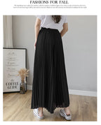 Pantalones De pierna ancha De cintura alta De gasa para Mujer, Pantalones sueltos plisados, moda coreana informal, ropa cómoda, elegante