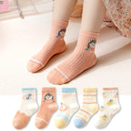 5 pares de calcetines para niños de 1 a 12 años 2025 primavera/verano niños niñas malla calcetines finos transpirables calcetines suaves y cómodos calcetines para niños