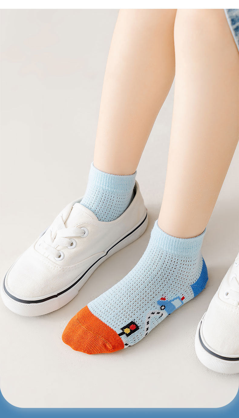 5 pares de calcetines para niños de 1 a 12 años 2025 primavera/verano niños niñas malla calcetines finos transpirables calcetines suaves y cómodos calcetines para niños