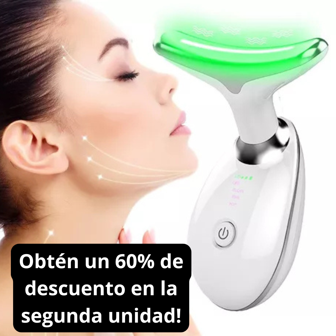 "Tono Perfecto" - Masajeador facial Antienvejecimiento con Luz LED