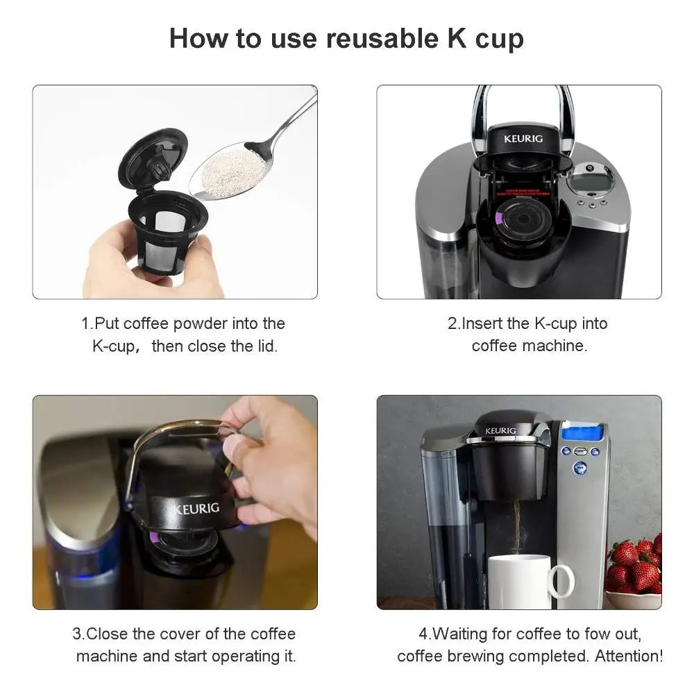 Filtros Reutilizables Ecológicos para Cápsulas K-Cup, Paquete de 6 - Malla de Acero Inoxidable de Grado Alimenticio, Compatibles con Cafeteras Keurig 1.0 y 2.0
