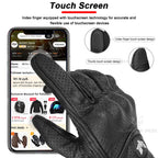 Guantes de cuero Vintage para motocicleta para hombre, Guantes negros resistentes al desgaste con pantalla táctil, antideslizantes, Retro, novedad de verano 2023
