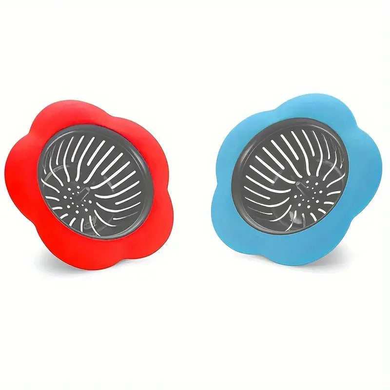 Colador de fregadero de cocina de silicona, tapón de red de filtro de drenaje antiobstrucción para desagües de 4,5 pulgadas de diámetro, evita zuecos y bloques, 2 uds.