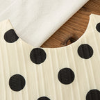 Conjunto de 2 piezas para niñas pequeñas, Top y pantalones cortos sin mangas con lazo de lunares de estilo coreano, traje informal de algodón de verano para bebés recién nacidos para jugar