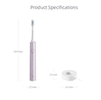 Juego de cepillos de dientes eléctricos sónicos Xiaomi MIJIA T302, 4 cabezales de cepillo, IPX8, resistente al agua, carga inalámbrica, cepillo de dientes electrónico