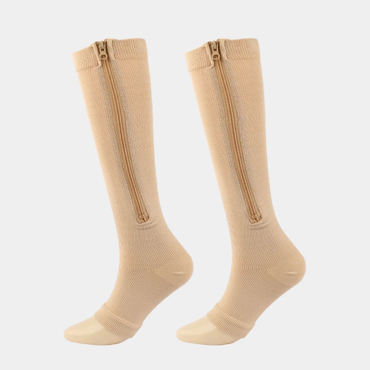 Calcetines deportivos médicos de compresión con cremallera, calcetines elásticos de venas para mujeres y hombres, calcetines largos de presión de alta elasticidad para ciclismo, soporte para piernas