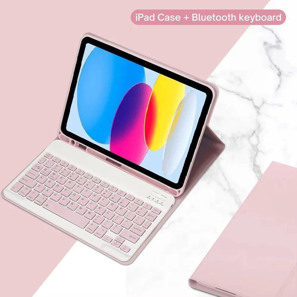 Funda con teclado para iPad de 10. a generación 2022, 10,9 pulgadas, funda con teclado Bluetooth desmontable para iPad 11 11 pulgadas A16 2025 con portalápices