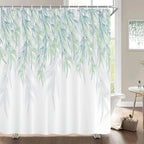 Cortinas de baño de flores, pájaros y plantas europeas, cortina de ducha impermeable, decoración de baño con impresión 3D con gancho, pantalla de baño