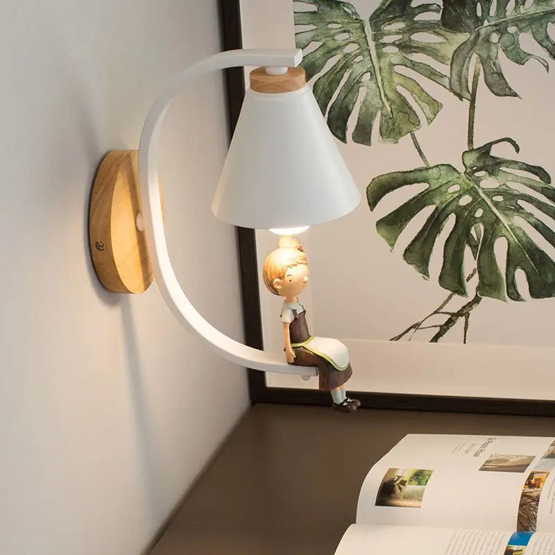 Lámpara de pared de madera moderna, modelo creativo de resina, lámparas de pared para sala de estar, dormitorio, habitación de niños, accesorios de iluminación nórdicos para decoración del hogar