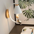 Lámpara de pared de madera moderna, modelo creativo de resina, lámparas de pared para sala de estar, dormitorio, habitación de niños, accesorios de iluminación nórdicos para decoración del hogar