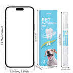 Lápiz Limpiador Dental para Mascotas con Cepillo Suave y Gel Dental para Perros y Gatos, Control de Sarro, Aliento Fresco, Calma las Encías, Fórmula Suave, 3 Unidades por Caja